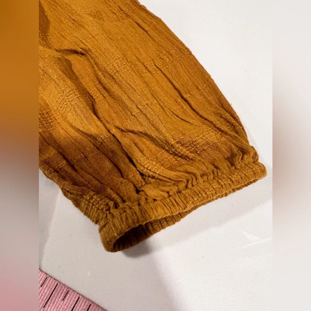 Madewell Sophia Textured Top‎ Antique Yellow Long Sleeve Size XS - Picture 7 of 13